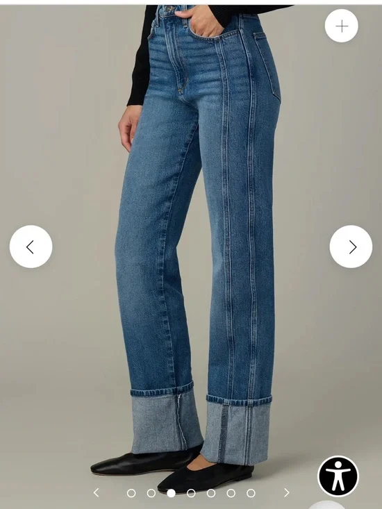 Joe’s Jeans The Margot Cuffed Jeans High Rise Straight Leg Size 25 - Picture 3 of 11